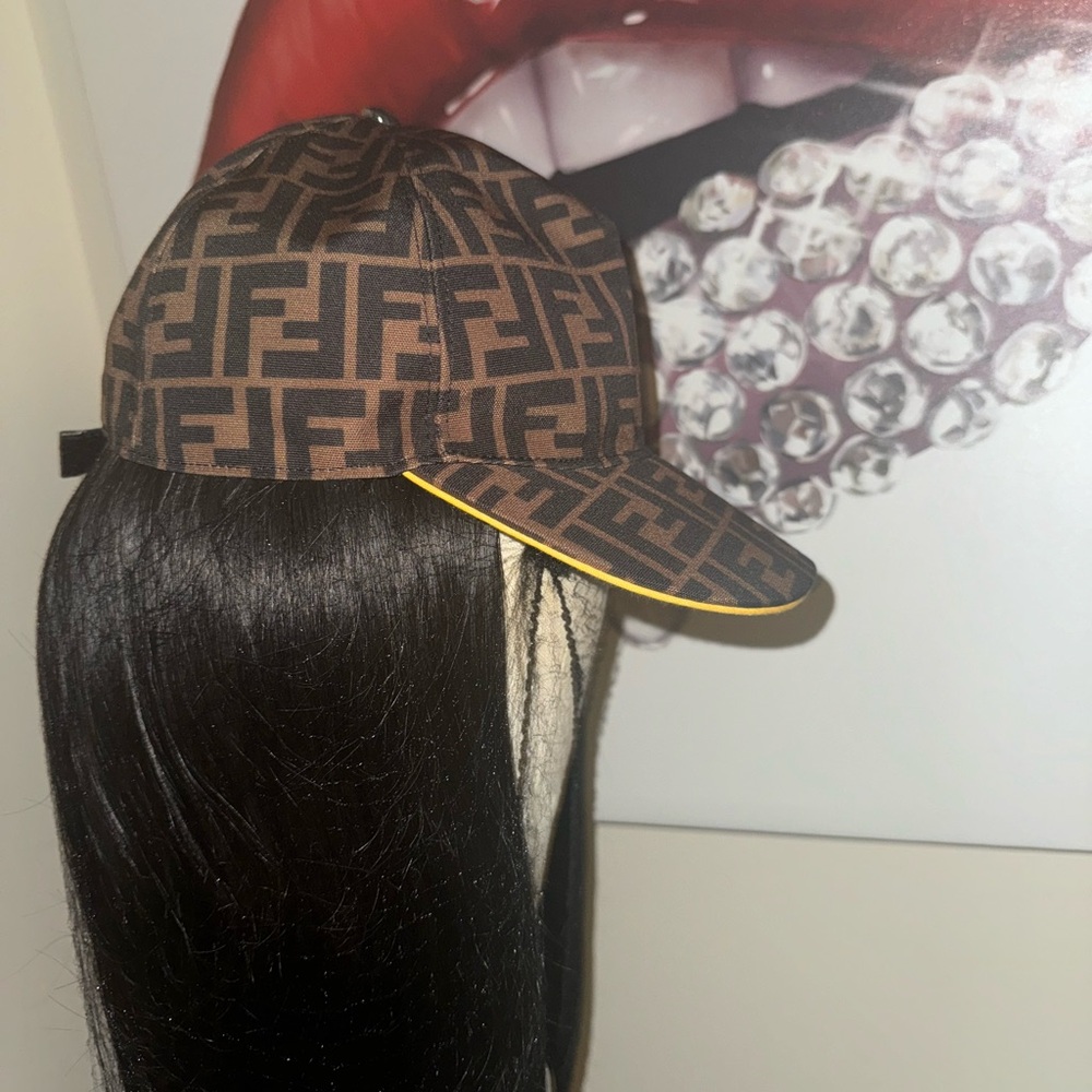 Fendi Black and Brown Logo Cap